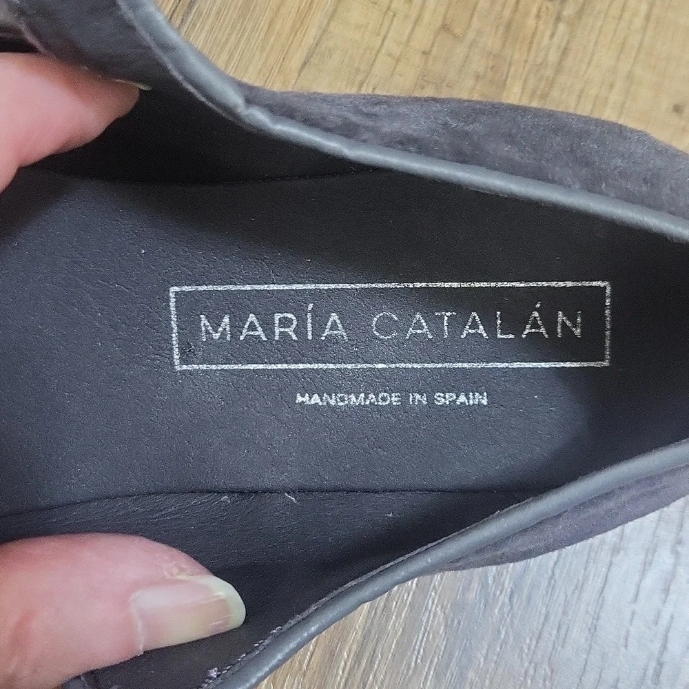 MARIA CATALAN Gray Velvet Merceditas Mary Jane Shoe Made in Spain Size 36